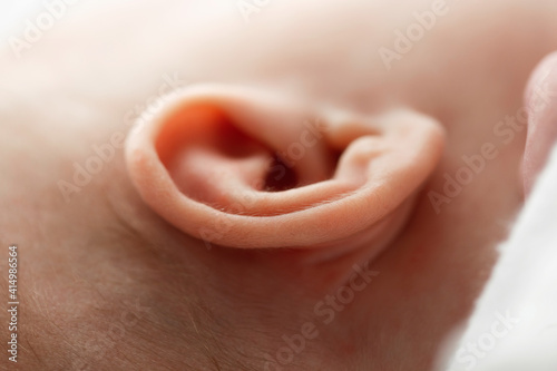 baby's ear close up macro
