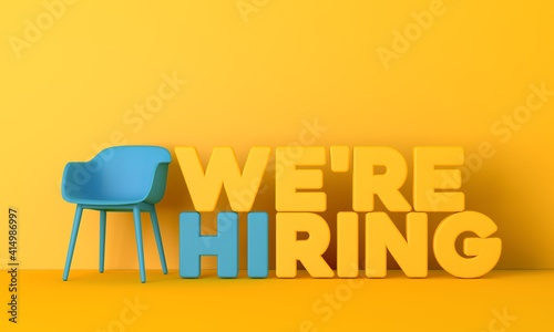 We are hiring job opportunity message. 3D Rendering photo