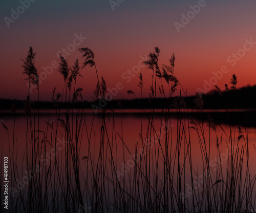 sunset on the lake