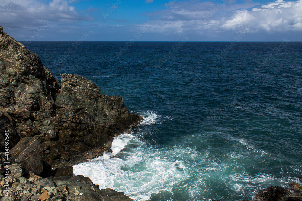 Raging sea beating against the rocks at Chichiriviche de la Costa Raging sea beating against the rocks at Chichiriviche de la Costa
