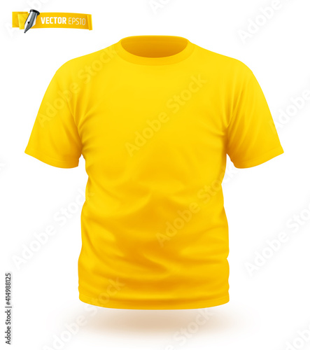 T-shirt jaune vectoriel sur fond blanc