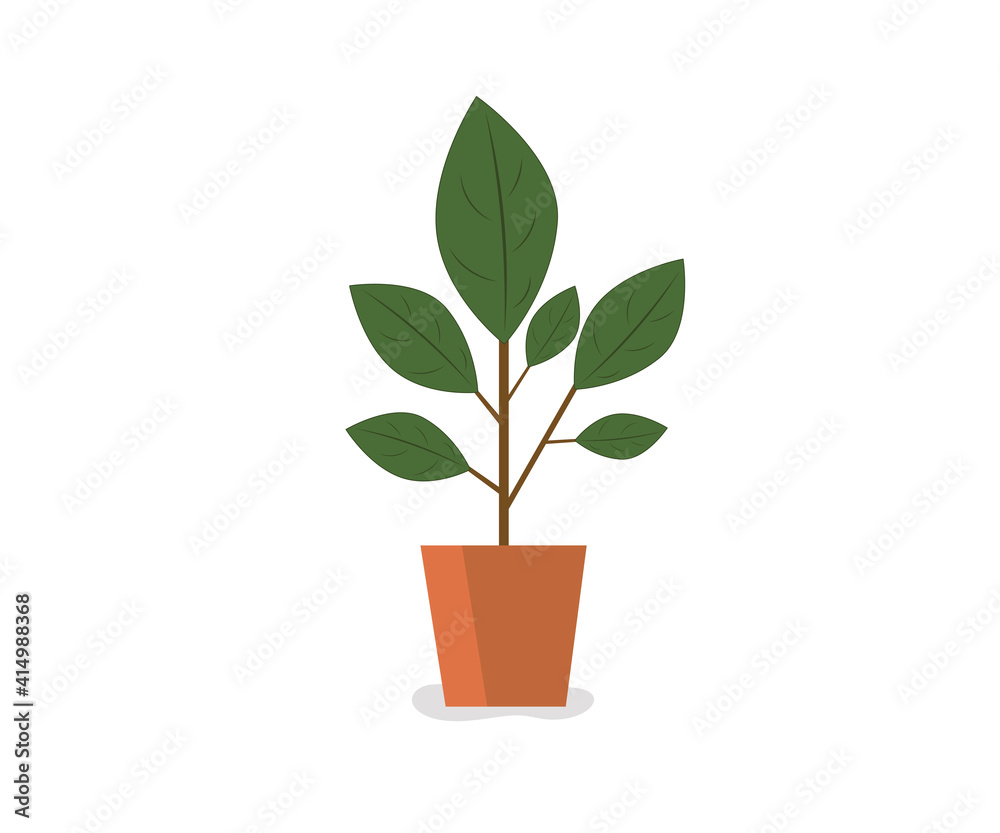 Office tree (flower) in a pot. Interior, home comfort. Vector icon. Office tree (flower) in a pot. Interior, home comfort. Vector icon.
