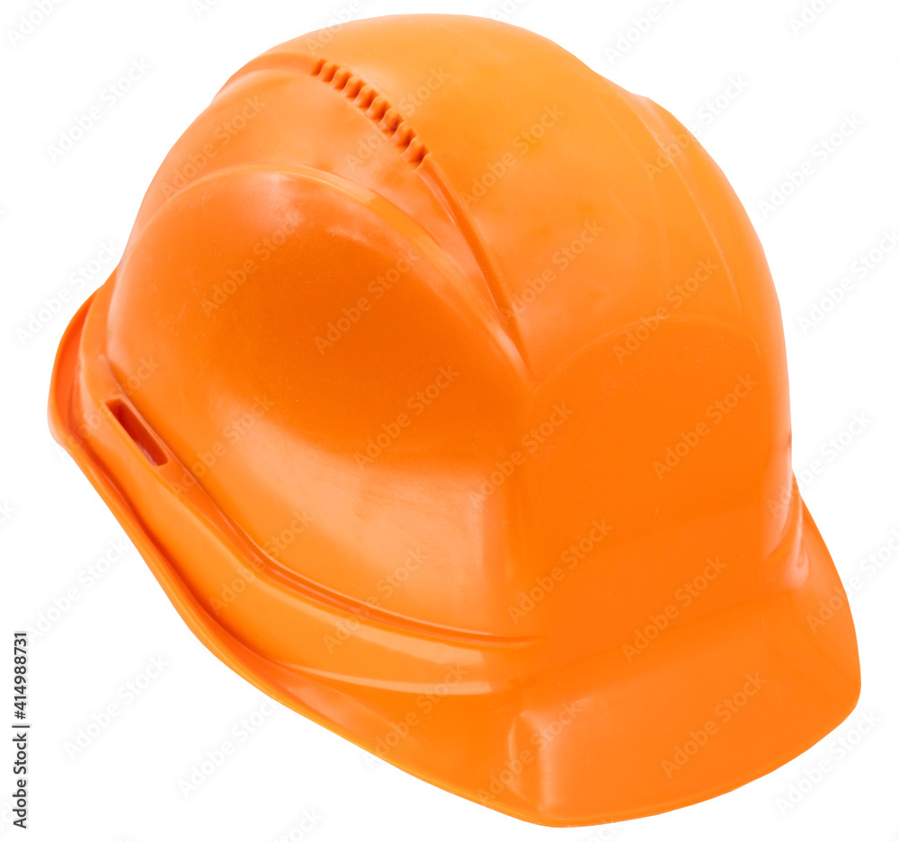 Orange helmet in a white background Orange helmet in a white background