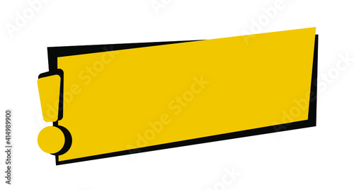 text with exclamation mark on white background