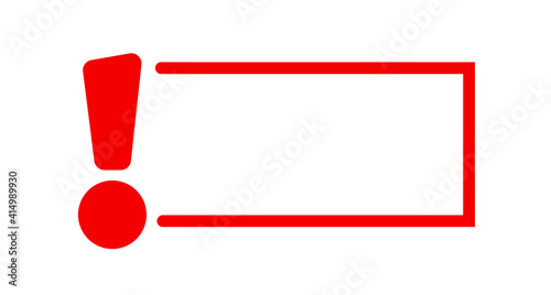 text with exclamation mark on white background