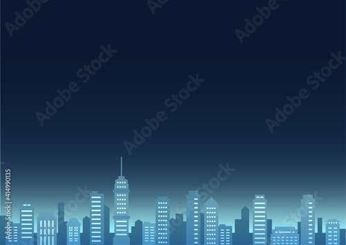 暗い空の都市風景イラスト・不安・不穏　dark city