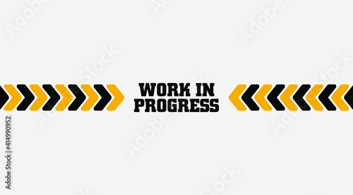 warning sign. Work in progress background. 