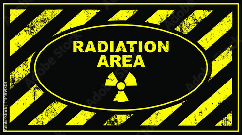 radiation area sign on white background	