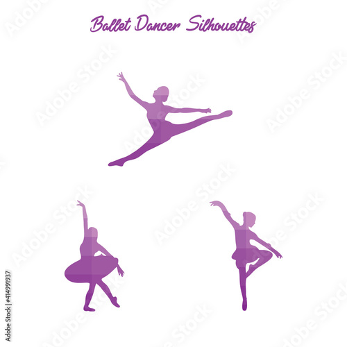 vector illustration of ballet logo design, ballet silhouette