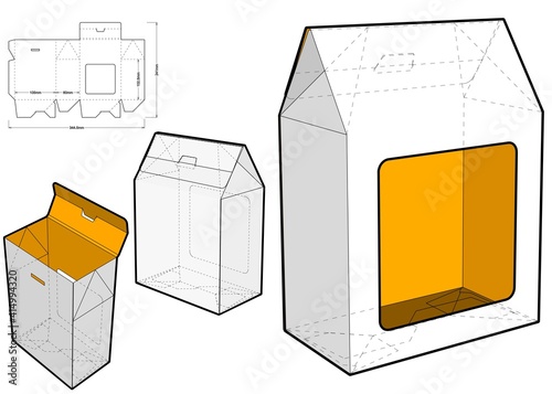Gift Box and Die-cut Pattern. The .eps file is full scale and fully functional. Prepared for real cardboard production.