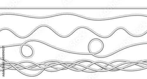Power industrial cables .Vector illustration. Electric wires on a transparent background.