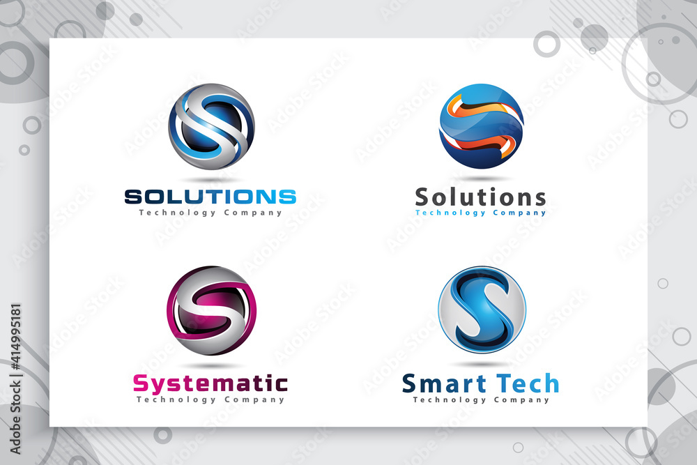 3d Letter S logo vector design with modern colorful style, Illustration ...