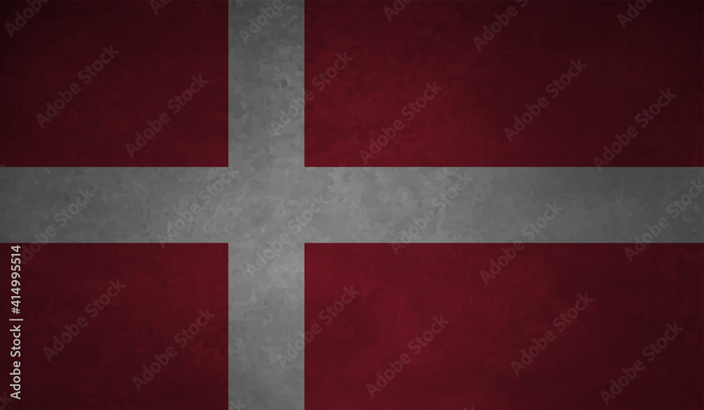 Obraz premium Grunge Denmark flag. Denmark flag with waving grunge texture.