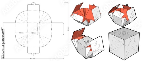 Gift Box and Die-cut Pattern. The .eps file is full scale and fully functional. Prepared for real cardboard production.