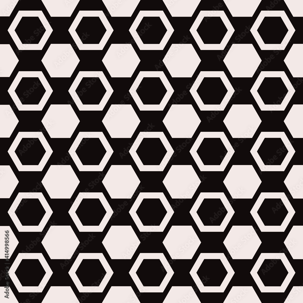 Hexagonal black white shapes pattern. Vector pattern black and white. Hexagonal black white shapes pattern. Vector pattern black and white.