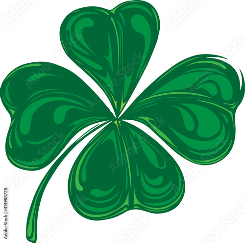 Vector illustration of St. Patricks day green lucky clover leaf