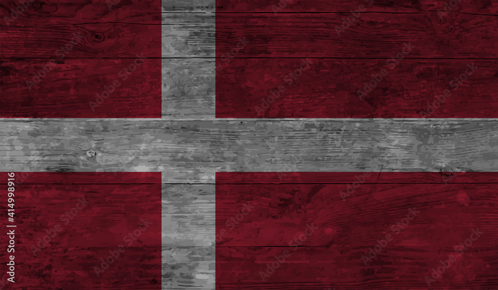 Fototapeta premium Grunge Denmark flag. Denmark flag with waving grunge texture.