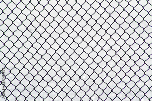 iron mesh on a white background, close-up