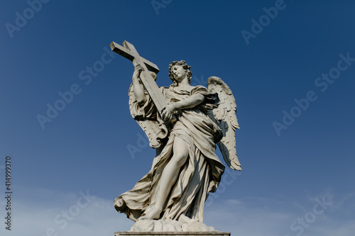 Angel with the Cross in Ponte Sant'Angelo, Rome, Italy