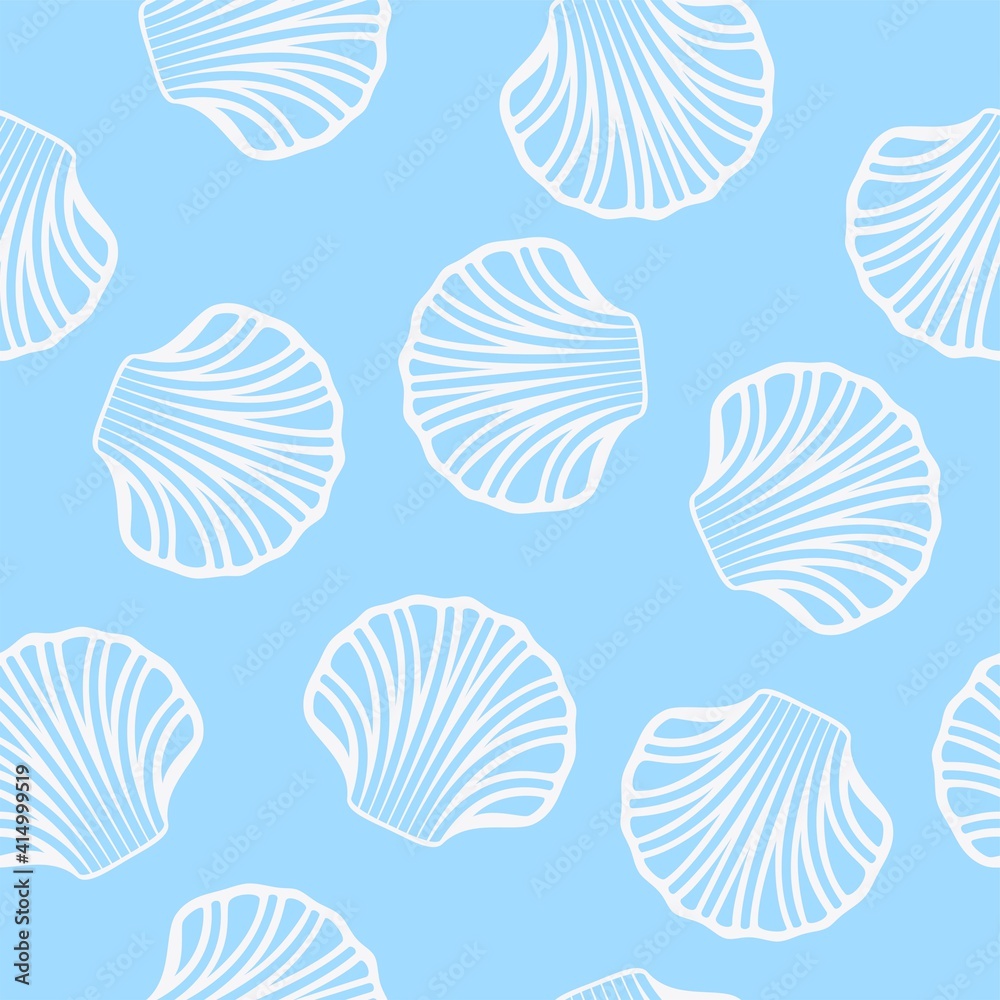 vector sea shell seamless background