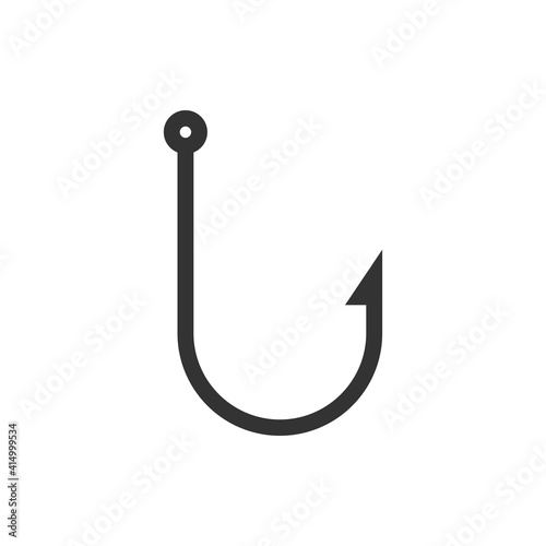 Fishing hook icon. Fish bait catch symbol. Vector isolated on white