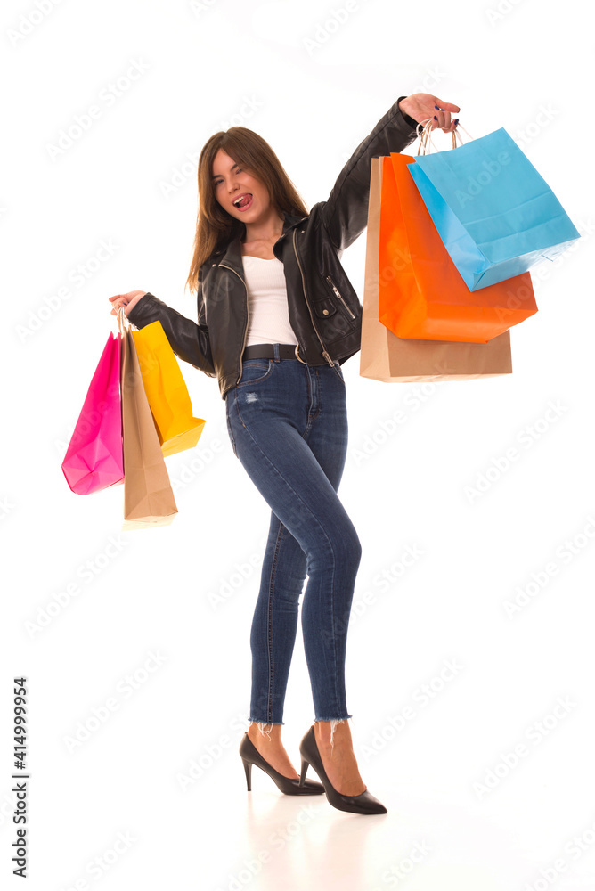 Happy shopper after Black Friday discount day.