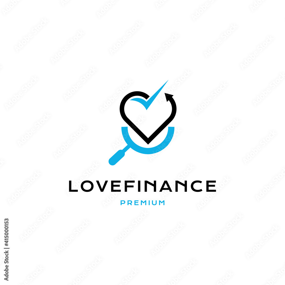 Love Finance logo vector icon illustration simple style Love Finance logo vector icon illustration simple style