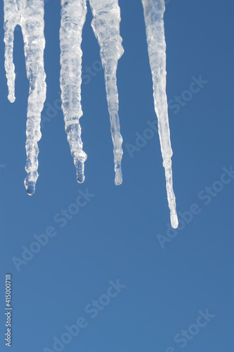 icicles on a bright blue sky