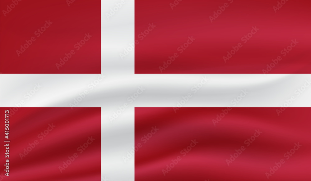 Fototapeta premium Grunge Denmark flag. Denmark flag with waving grunge texture.