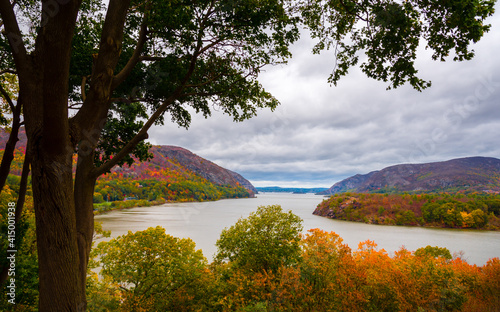 a autumn of the Hudson river from the United States Military Academy West Point, New York 
