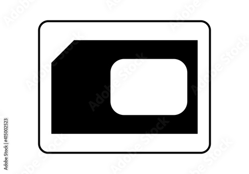 Icono de tarjeta de microchip. Tecnología