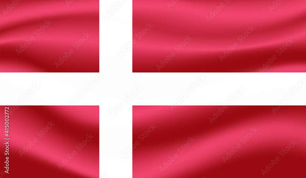 Fototapeta premium Grunge Denmark flag. Denmark flag with waving grunge texture.