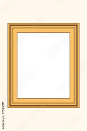 Squared golden vintage wooden frame for your design. Vintage cover. Place for text. Vintage antique gold beautiful rectangular frames for paintings or photographs. Template vector illustration