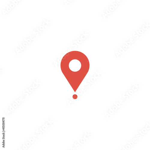 Map, flat style, red location icon, design, pointer symbol, vector illustration