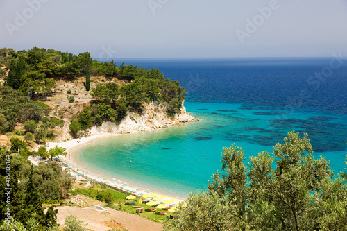 Fototapeta Naklejka Na Ścianę i Meble -  Limnionas beach, in Samos island, northern Aegean sea, Greece, Europe