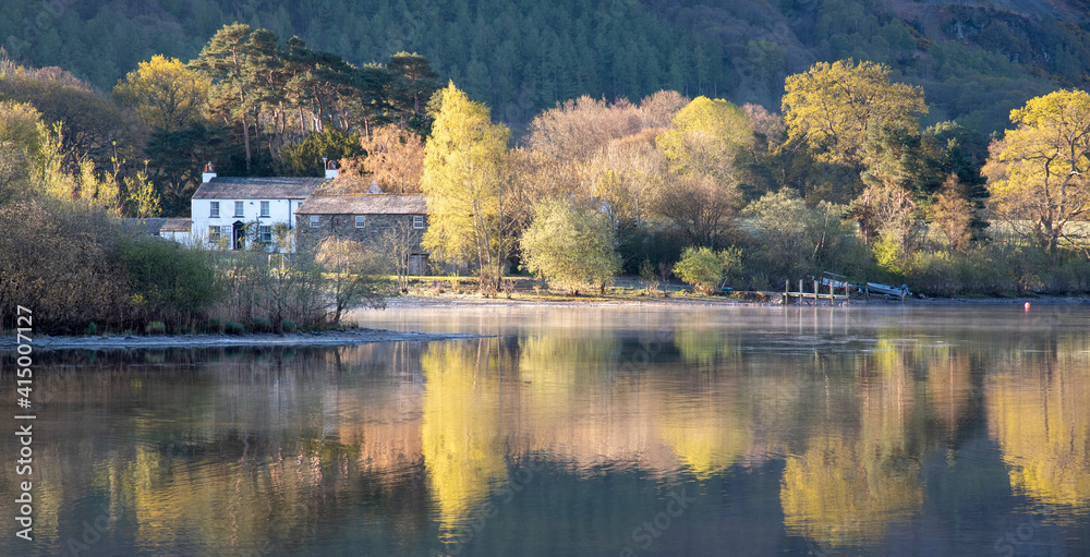 Fototapeta premium autumn landscape with lake