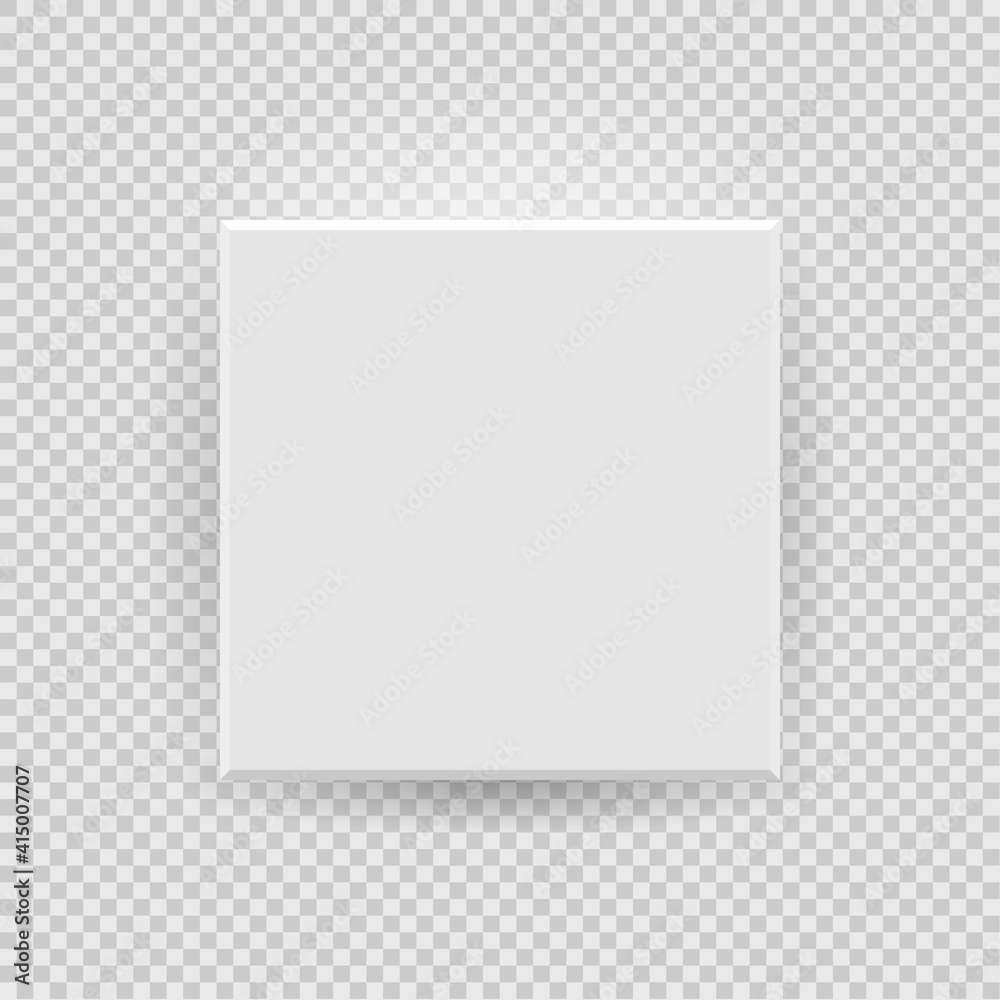 Set Presentation square restangle picture frame design with shadow on transparent background. 3D Board Banner on isolated clean blank wall. Vector illustration EPS10 for photo, image, text promotional Set Presentation square restangle picture frame design with shadow on transparent background. 3D Board Banner on isolated clean blank wall. Vector illustration EPS10 for photo, image, text promotional