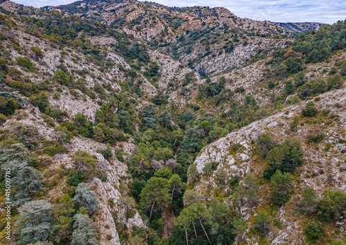 mountains as seen from the flight of the drone