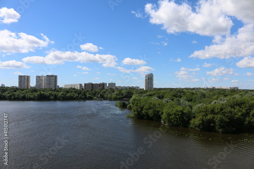 moscow khimki river summer panorama © subbot