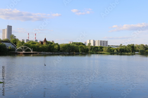 panorama view of the lake in izmailovo russia summer