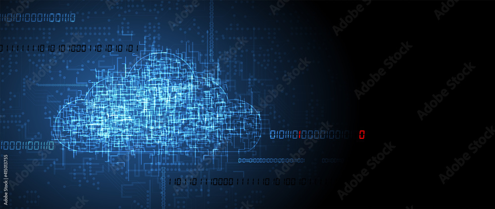 Naklejka premium Cloud technology. Integrated digital web concept background