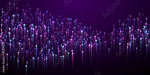 Abstract glowing line beams fiber optics vector.