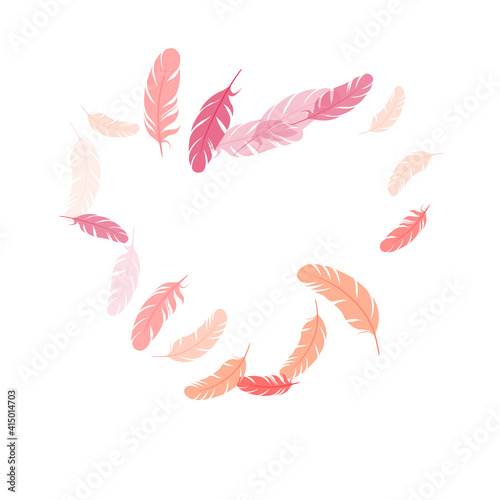 Detailed majestic feather on white design.