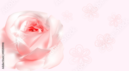 Spa rose background in a realistic style banner design. Vector illustration.