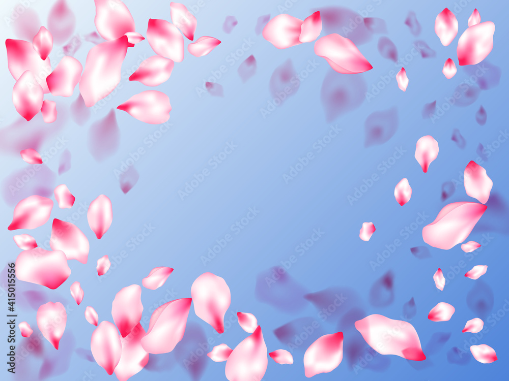 Pink sakura petals confetti flying and falling Pink sakura petals confetti flying and falling