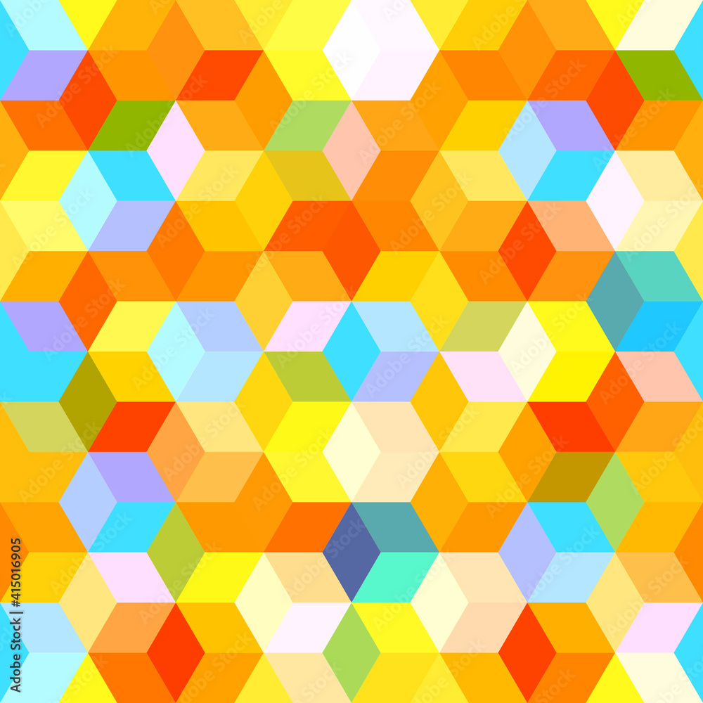 Fototapeta premium Hexagon grid seamless vector background.