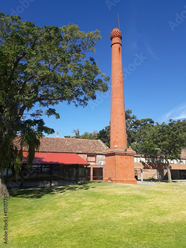 Old brick chimney in Colonia del Sacramento, Uruguay