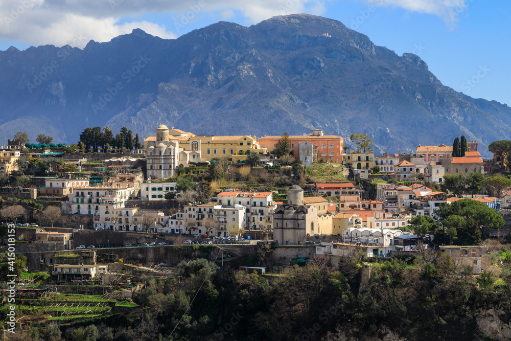 Ravello, cliff top town, gardens and churche in spring, Ravello, Amalfi Coast, Campania Ravello, cliff top town, gardens and churche in spring, Ravello, Amalfi Coast, Campania