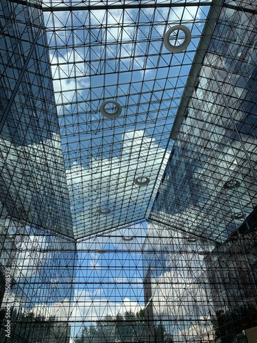 glass roof and wall of a building