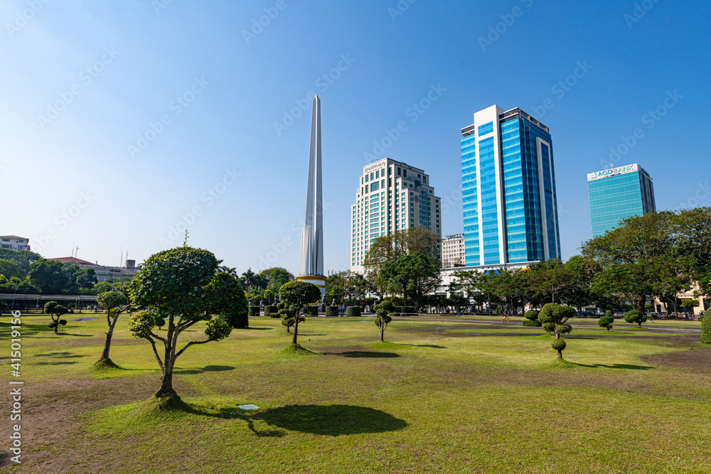 Obelisk in the Mahabandoola Garden, downtown Yangon (Rangoon) Obelisk in the Mahabandoola Garden, downtown Yangon (Rangoon)